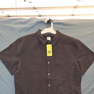 NWT All In Motion gray button up shirt Size XXL
